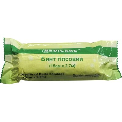 Бинт гіпсовий Medicare Plaster of Paris bandage15 см х 2,7 м