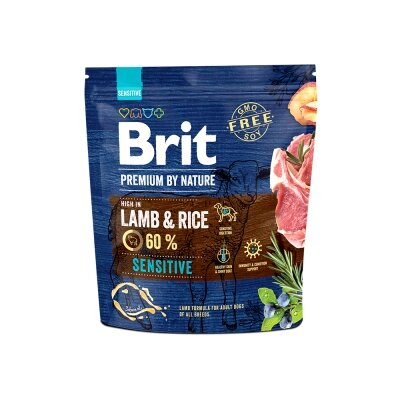 Корм сухий Brit Premium Sensitive Lamb для собак з чутливим травленням зі смаком ягняти, 1 кг