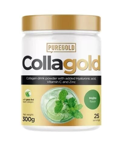 Колаген Pure Gold CollaGold Mojito з гіалуроновою кислотою, вітаміном С та цинком, зі смаком мохіто, 300 г