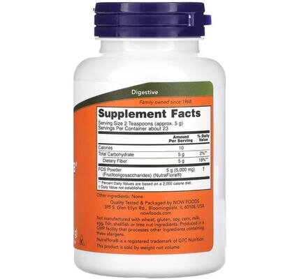 НутраФлора ФОС NOW NutraFlora FOS порошок, 113 г