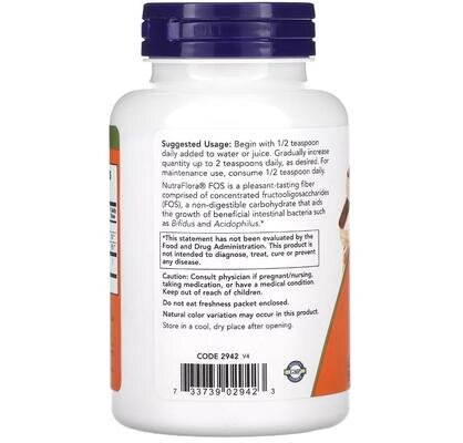 НутраФлора ФОС NOW NutraFlora FOS порошок, 113 г