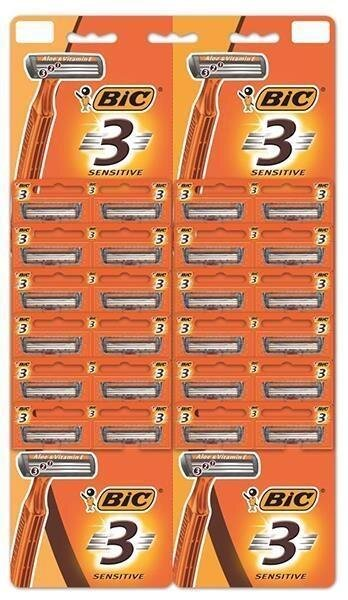 Бритва Bic Sensitive 3 без змінних картриджів, 24 шт