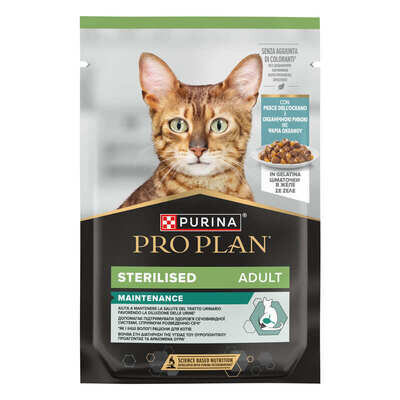 Корм вологий Purina Pro Plan Sterilised для дорослих стерилізованих кішок з океанічною рибою в желе, 85 г