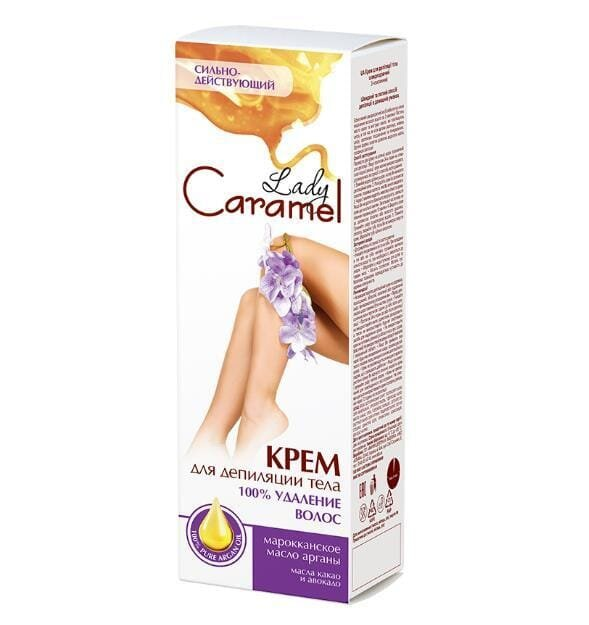Крем Lady Caramel для депіляції тіла 100% видалення, 100 мл