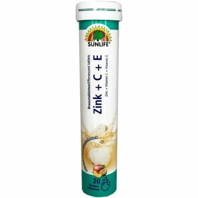 Вітаміни Sunlife Vitamin Zink + C + E таблетки шипучі №20