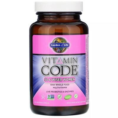 Мультивітаміни для жінок 50+ Garden of Life Vitamin Code, 120 вегетаріанських капсул