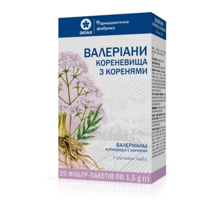 Валеріани кореневища з коренями по 1.5 г №20 у філ.-пак.