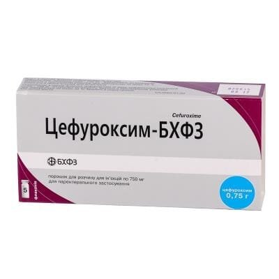 Цефуроксим-БХФЗ порошок для р-ну д/ін. по 750 мг №5 у флак.