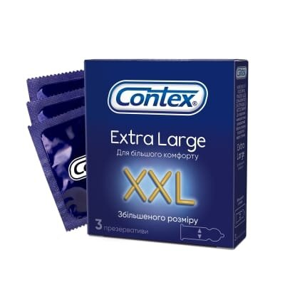 Презервативи латексні Contex Extra Large XXL збільшеного розміру, 3 штуки