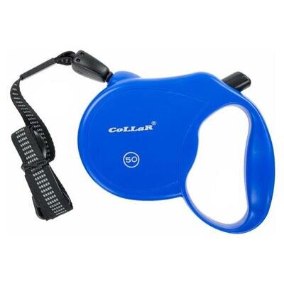 Рулетка Collar control 81122 50 кг світловідбиваюча стрічка трос, синя, 5 м