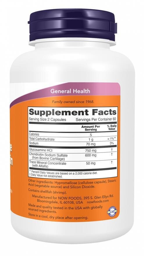 Глюкозамін та хондроїтин NOW Glucosamine & Chondroitin капсули №240