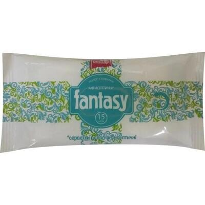 Серветки вологі Fantasy Beauty антисептичні, 15 штук