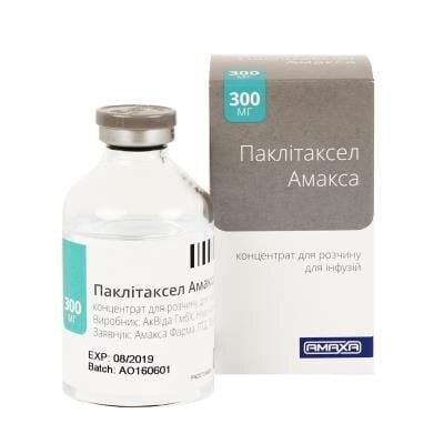 Паклітаксел Амакса концентрат для р-ну д/інф. 6 мг/мл по 50 мл №1 у флак.
