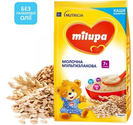 Каша молочна Milupa мультизлакова для дітей з 7 місяців, 210 г