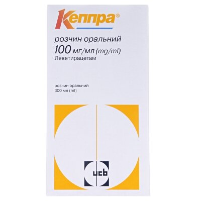 Кеппра розчин ор. 100 мг/мл по 300 мл у флак. з шпр.
