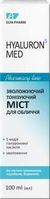 Міст для обличчя Elfa Pharm Hyaluron5 MED зволожуючий тонізуючий, 100 мл