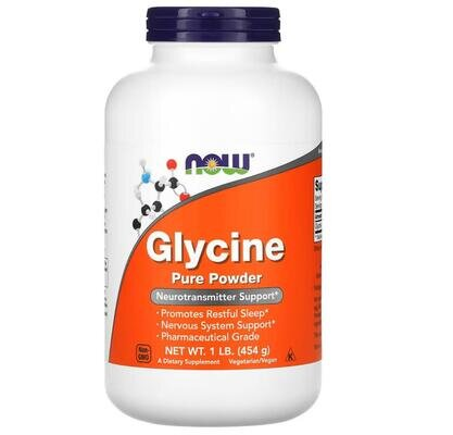 Гліцин NOW Glycine порошок, 454 г