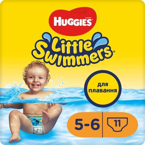 Підгузки-трусики Huggies Little Swimmers розмір 5-6, 12-18 кг, для плавання, 11 шт