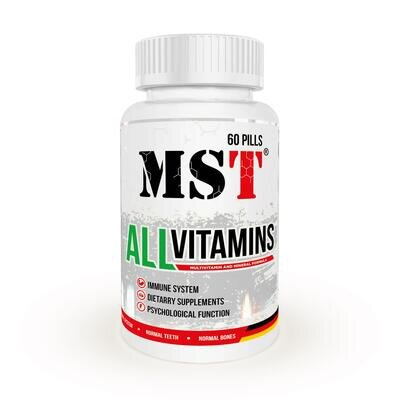 Вітаміни MST Nutrition All Vitamins смак полуниці, 60 жувальних таблеток