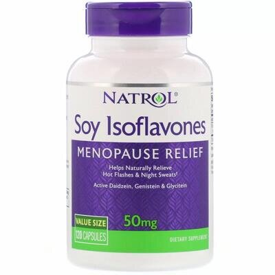 Соєві ізофлавони для полегшення менопаузи Natrol Soy Isoflavones Menopause Relief 50 мг, 120 капсул