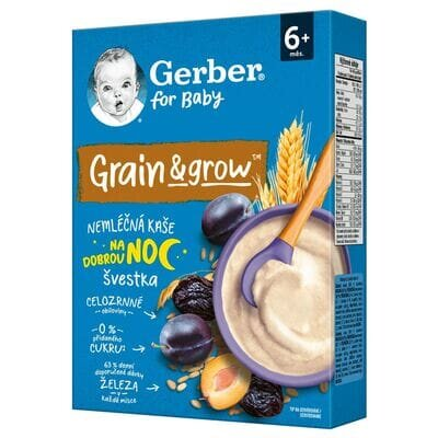 Каша безмолочна Gerber вівсяно-пшенична з чорносливом для дітей з 6 місяців, 200 г