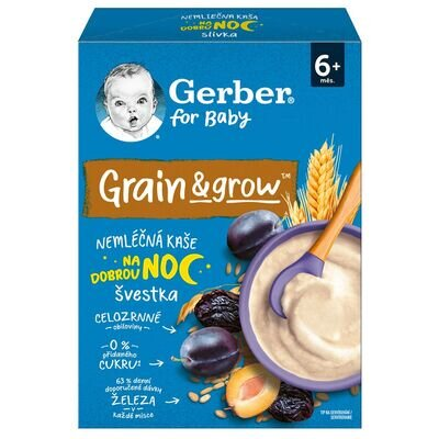 Каша безмолочна Gerber вівсяно-пшенична з чорносливом для дітей з 6 місяців, 200 г