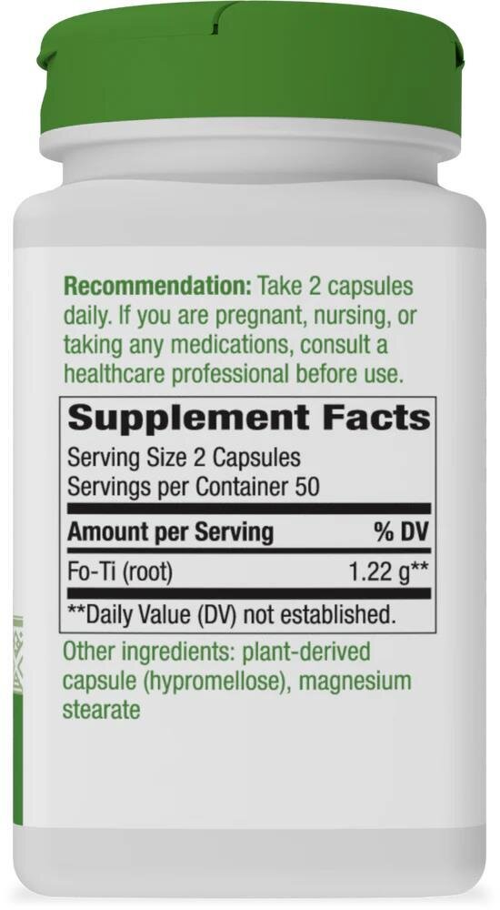 Горець багатоквітковий Nature's Way Fo-Ti Root, 100 веганських капсул