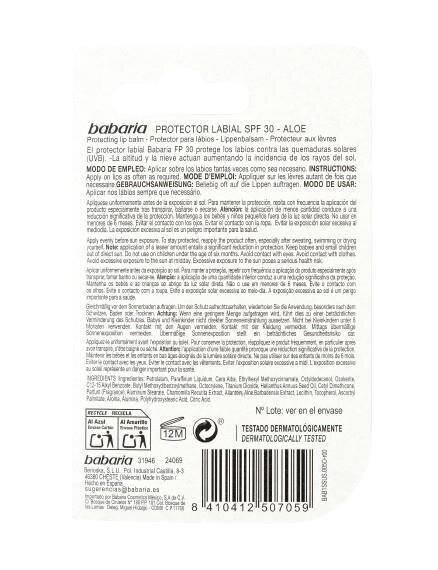 Бальзам для губ Babaria SPF30 захисний, 5,7 мл