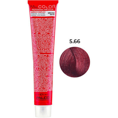 Крем-фарба для волосся Palco Professional Color № 5.66 світло-коричневий інтенсивний червоний, 100 мл
