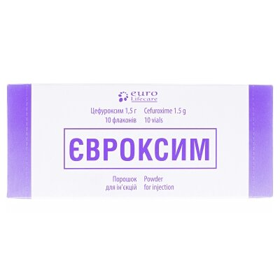 Євроксим порошок д/ін. по 1.5 г №10 у флак.