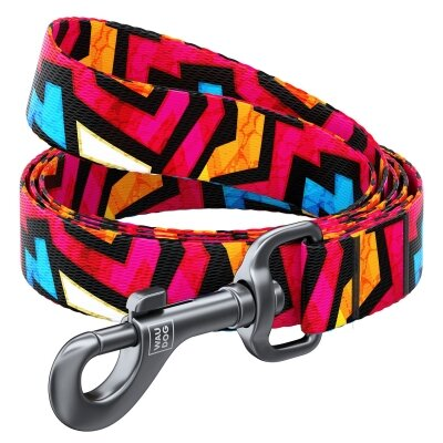 Повідець Collar WAUDOG Nylon малюнок Графіті, ширина 25 мм довжина 122 см
