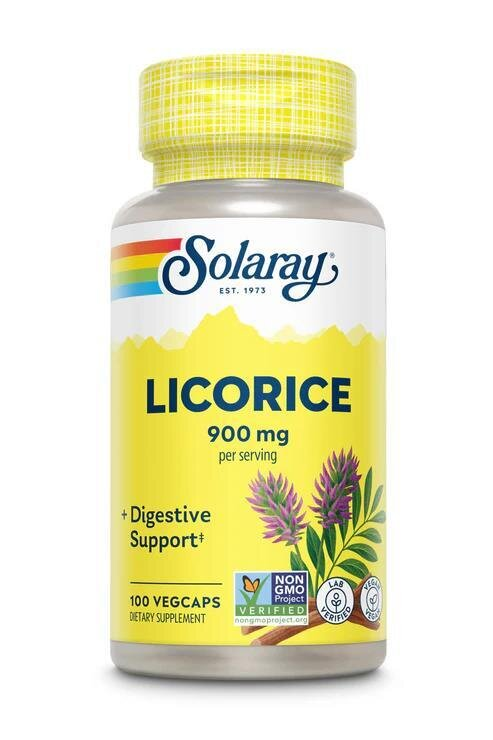 Солодка Solaray Organically Grown Licorice, 100 веганських капсул