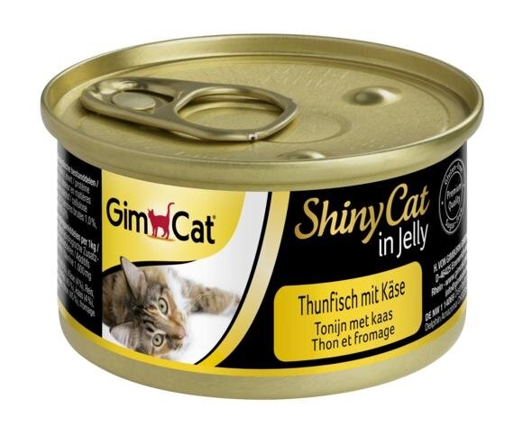 Корм вологий для кішок GimCat Shiny Cat з тунцем і сиром в желе, 70 г