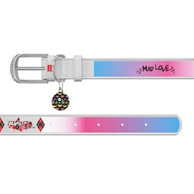 Нашийник Collar WauDog Design 0015-1002-15 шкіряний з QR паспортом, малюнок "Харлі Квін", 15 мм * 26-35 см