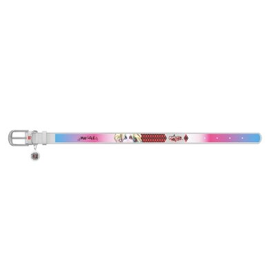 Нашийник Collar WauDog Design 0015-1002-15 шкіряний з QR паспортом, малюнок "Харлі Квін", 15 мм * 26-35 см