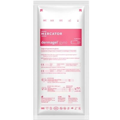 Рукавички хірургічні Mercator Medical Dermagel Gyno латексні без пудри розмір 8,5 стерильні, 1 пара