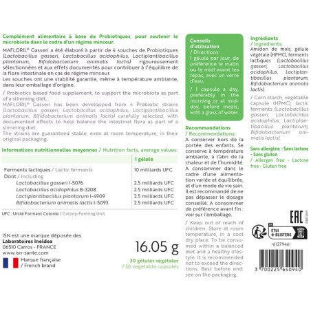 Мафлорил Гасері Ineldea Mafloril Gasseri, 30 капсул