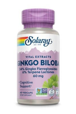 Гінкго білоба екстракт листя Solaray Ginkgo Biloba вегетаріанські капсули №60