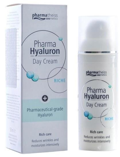 Крем для обличчя Pharma Hyaluron Riche денний зволожуючий живильний для сухої шкіри, флакон з дозатором, 50 мл