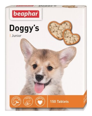 Вітаміни для цуценят Beaphar Doggy's Junior Ласощі для здорового розвитку від 6 тижнів, 150 таблеток