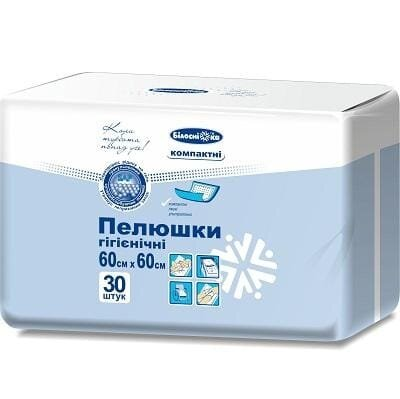 Пелюшки Білосніжка одноразові гігієнічні компактні 60 см x 60 см, 30 шт