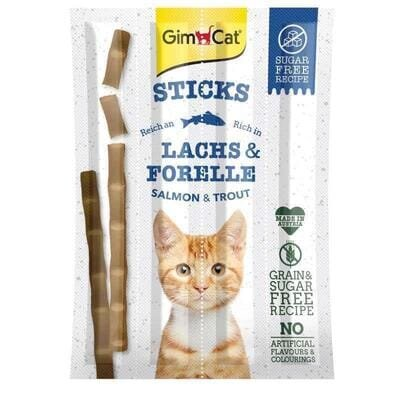 Ласощі для кішок GimCat Sticks палички лососем та фореллю, 4 штуки