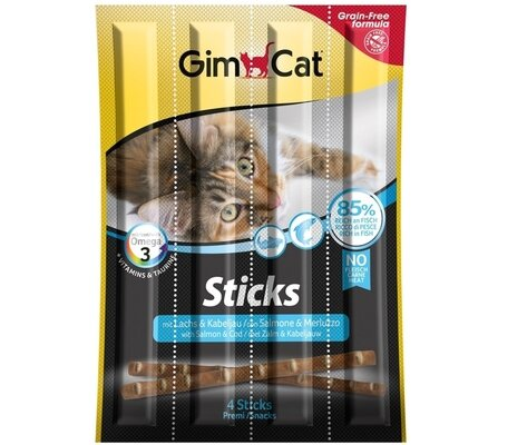Ласощі для кішок GimCat Sticks палички лососем та фореллю, 4 штуки