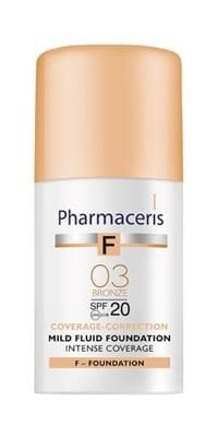Флюїд для обличчя Pharmaceris F SPF20 ніжний інтенсивно маскуючий тон 03 бронза, 30 мл