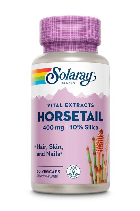 Хвоща польового екстракт Solaray Horsetail Extract 400, 60 веганських капсул