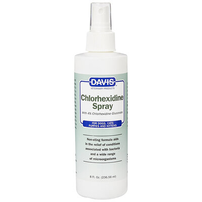 Спрей Davis Chlorhexidine з 4% хлоргексидином для собак та котів із захворюваннями шкіри та шерсті, 237 мл