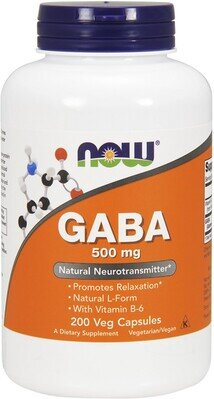 ГАМК (гамма-аміномасляна кислота) NOW GABA 500 мг вег. капсули №200