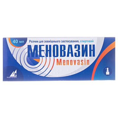 Меновазин розчин д/зовн. заст., спирт. по 40 мл у флак. з механ. розпил.