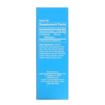 Дисульфат тозилат SAMe Life Extension S-Adenosyl-Methionine таблетки по 400 мг №30