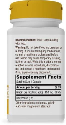 Ніацин Nature's Way Niacin (Vitamin B3) 100 мг, 100 капсул